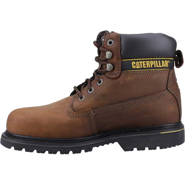 Cat Holton Toe Protection Goodyear Welted Safety Boots (Brown) 