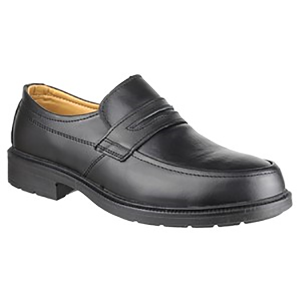 Men's Black FS46 Mocc Toe S1P Src Safety Slip On Shoe