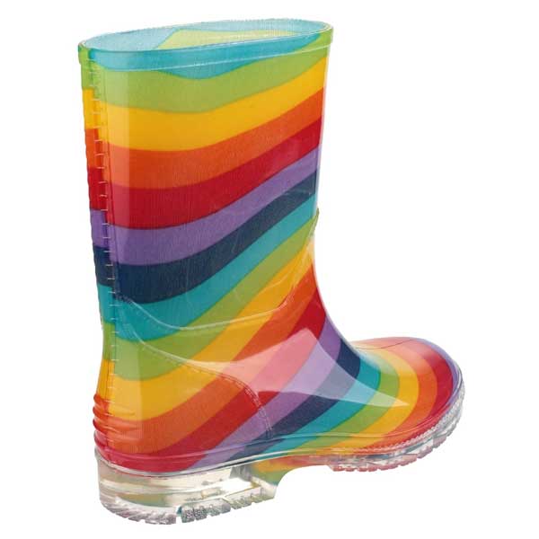 PVC Kids Wellingtons Football Rainbow [18182] (NO GTIN)