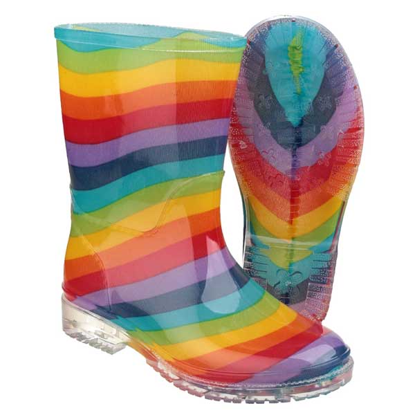 PVC Kids Wellingtons Football Rainbow [18182] (NO GTIN)