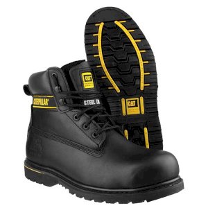 Slip resistance Cat Holton Goodyear Welted Safety Shoes(Black) 