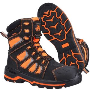 Water Resistant AS972C Beacon S3 Hi-Viz Hi Leg Safety Shoes